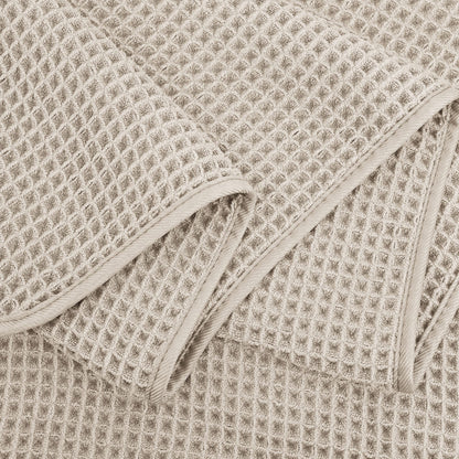 POLYTE Microfibre Quick Dry Lint Free Bath Sheet, 89 x 178 cm, Set of 2 (Beige, Waffle Weave)