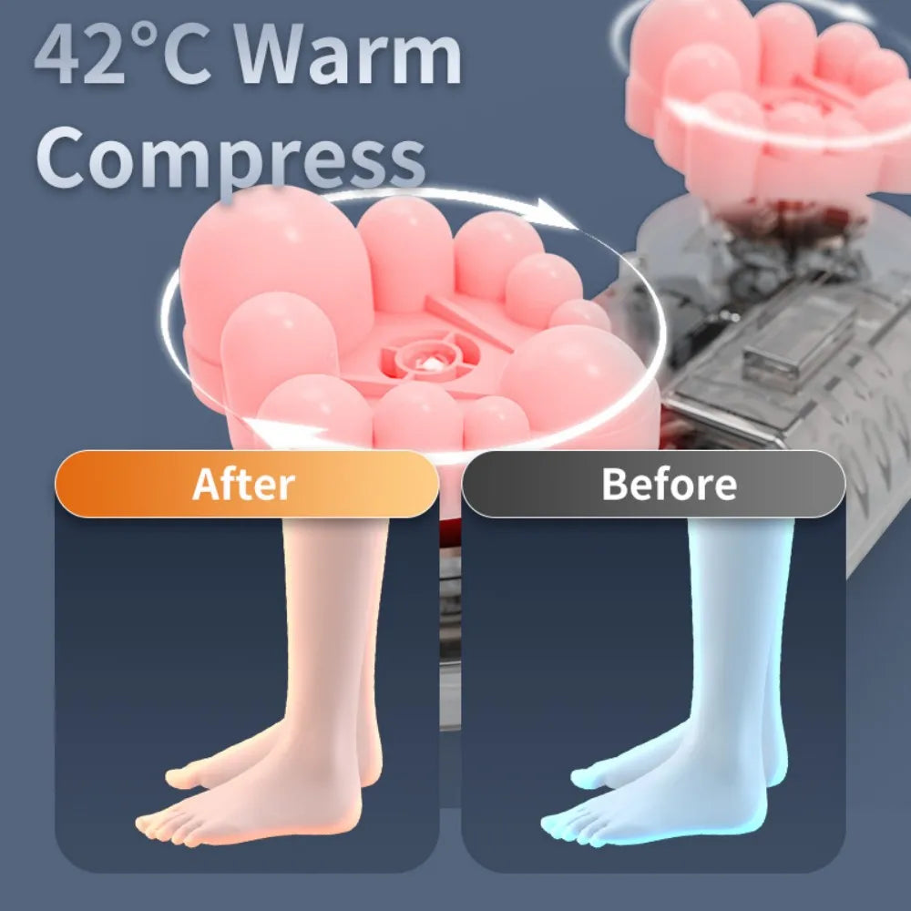Electric Foot Massager Hot Compression Shiatsu Kneading Roller Foot Deep Tissue Massage Muscle Relaxation Pain Relief Massager