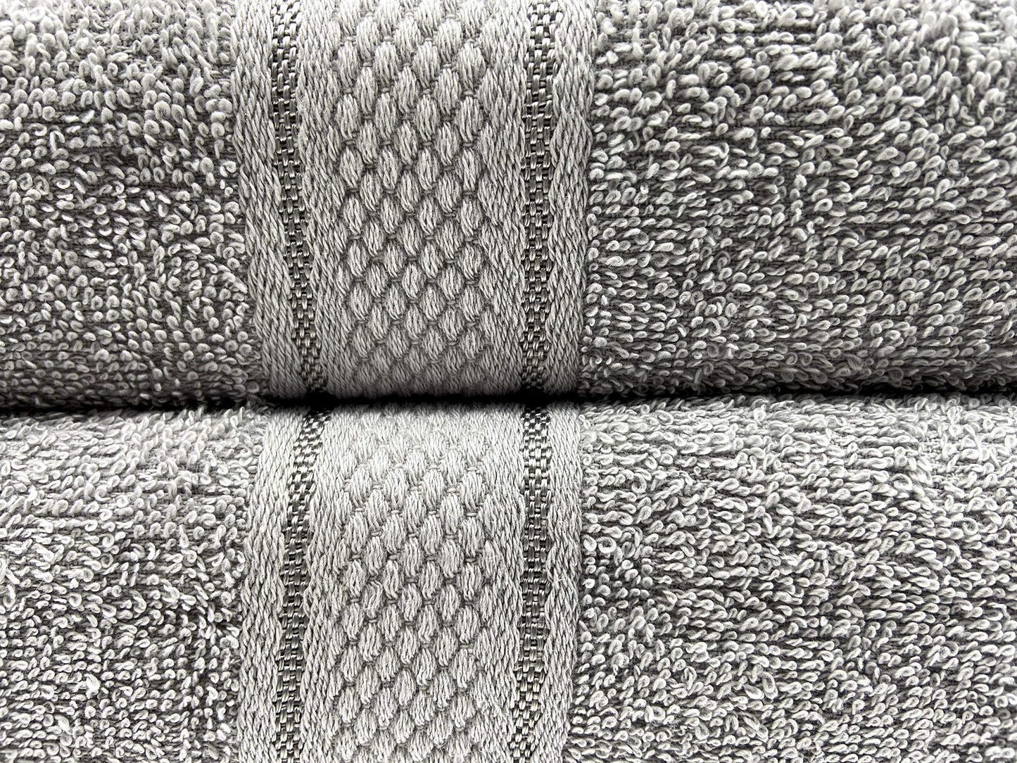 Sasma Home - Premium Cotton Hand Towel Set - 4 Pack - Large 50x90 cm (Silver)