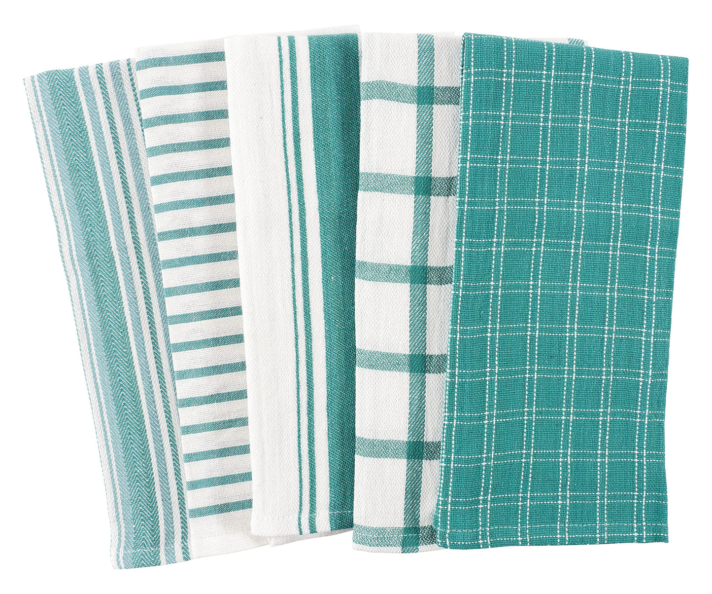 KAF Home Assorted Flat Kitchen Towels | Set of 10 Dish Towels, 100% Cotton - 18 x 28 inches | Ultra Absorbent Soft Kitchen Tea Towels