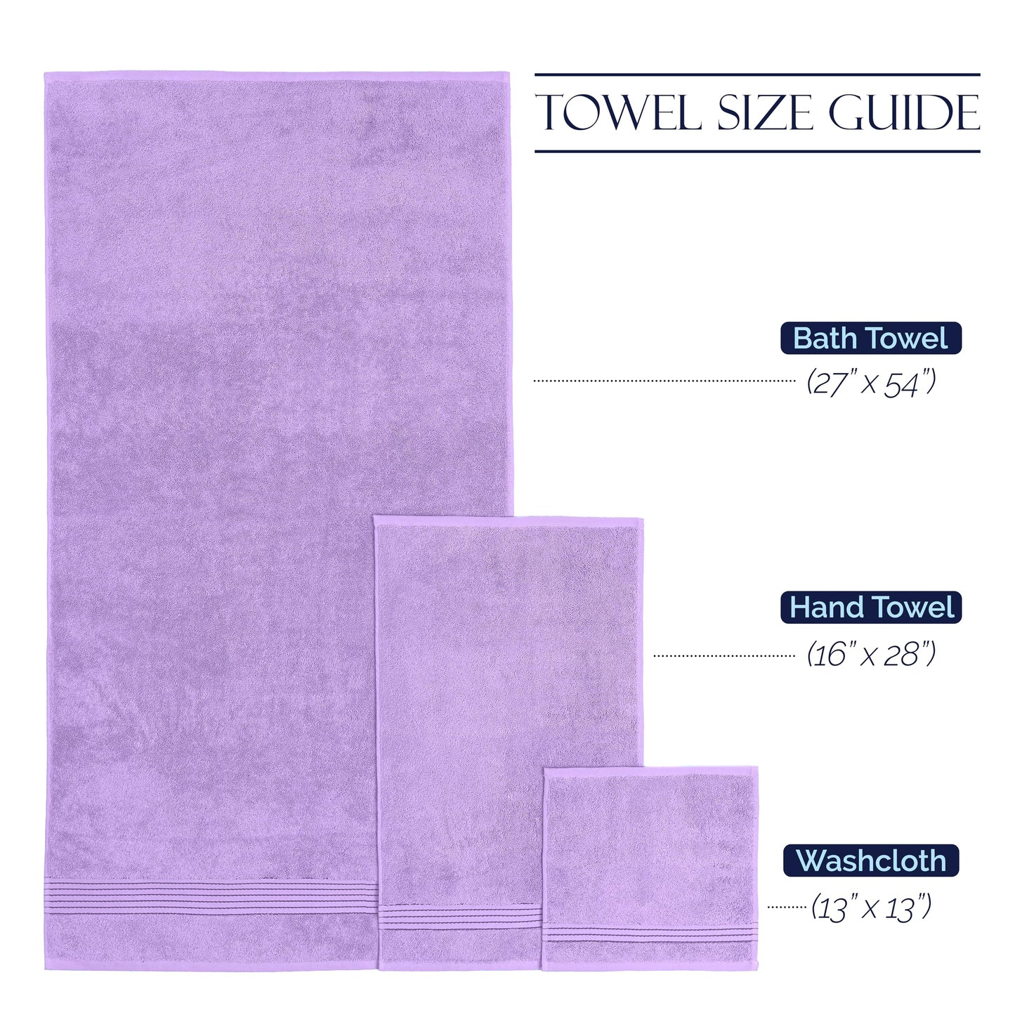 Elegant Comfort Premium Cotton 6-Piece Towel Set, Includes 2 Washcloths, 2 Hand Towels and 2 Bath Towels, 100% Turkish Cotton
