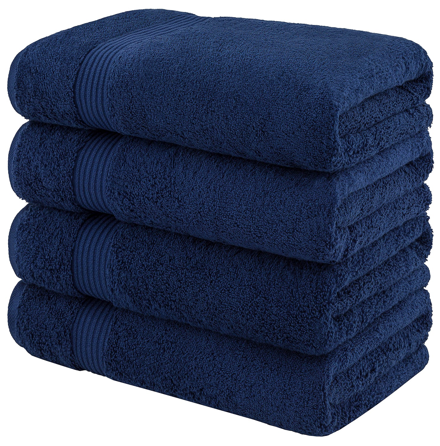 American Veteran Towel, 100% Cotton Turkish Bath Towels for Bathroom 4 Pack, 27x54 Extra Large Premium Soft Drying Bathroom Towels, Navy Blue