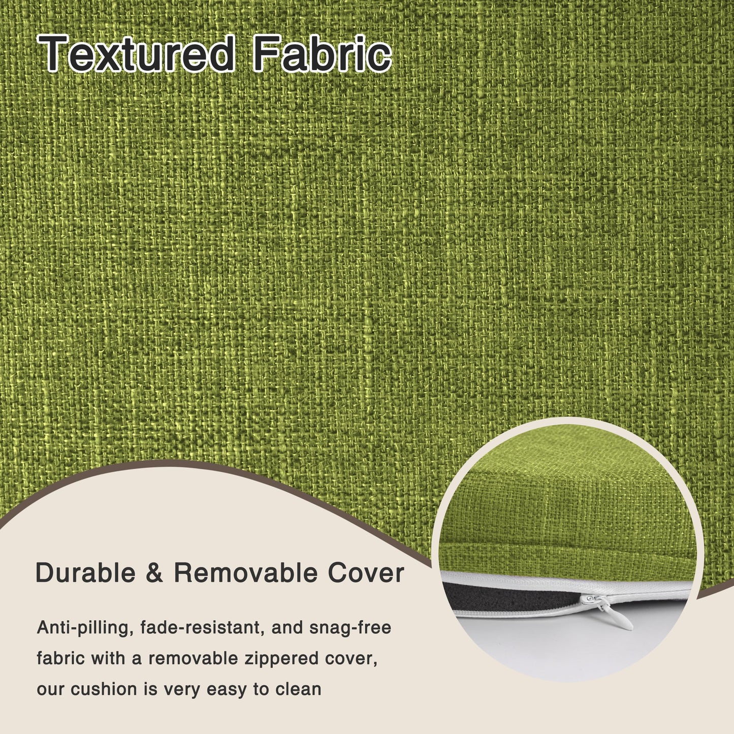 OVOV Non-Slip Round Chair Cushions for Dining Chairs 16"/40cm Green 4 Pack