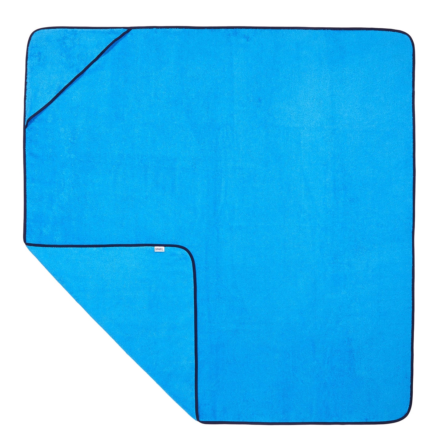 Sowel® Hooded Towel Adult, Beach Towel, 100% Cotton Terrycloth, Size 55 x 55 inches, Blue/Navy