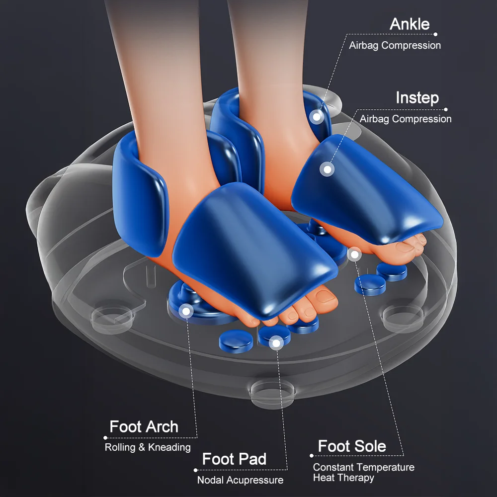 Electric Smart Foot Massager 5-Level Strength Fully Automatic Wrap Airbag Soothing Shiatsu Foot Massager With Remote Control