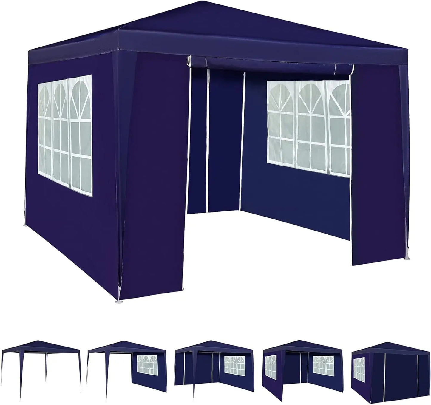 mcc direct Event Gazebo with 4 Side Panels, Outdoor Waterproof Party Tent Marquee with Coated Steel Frame