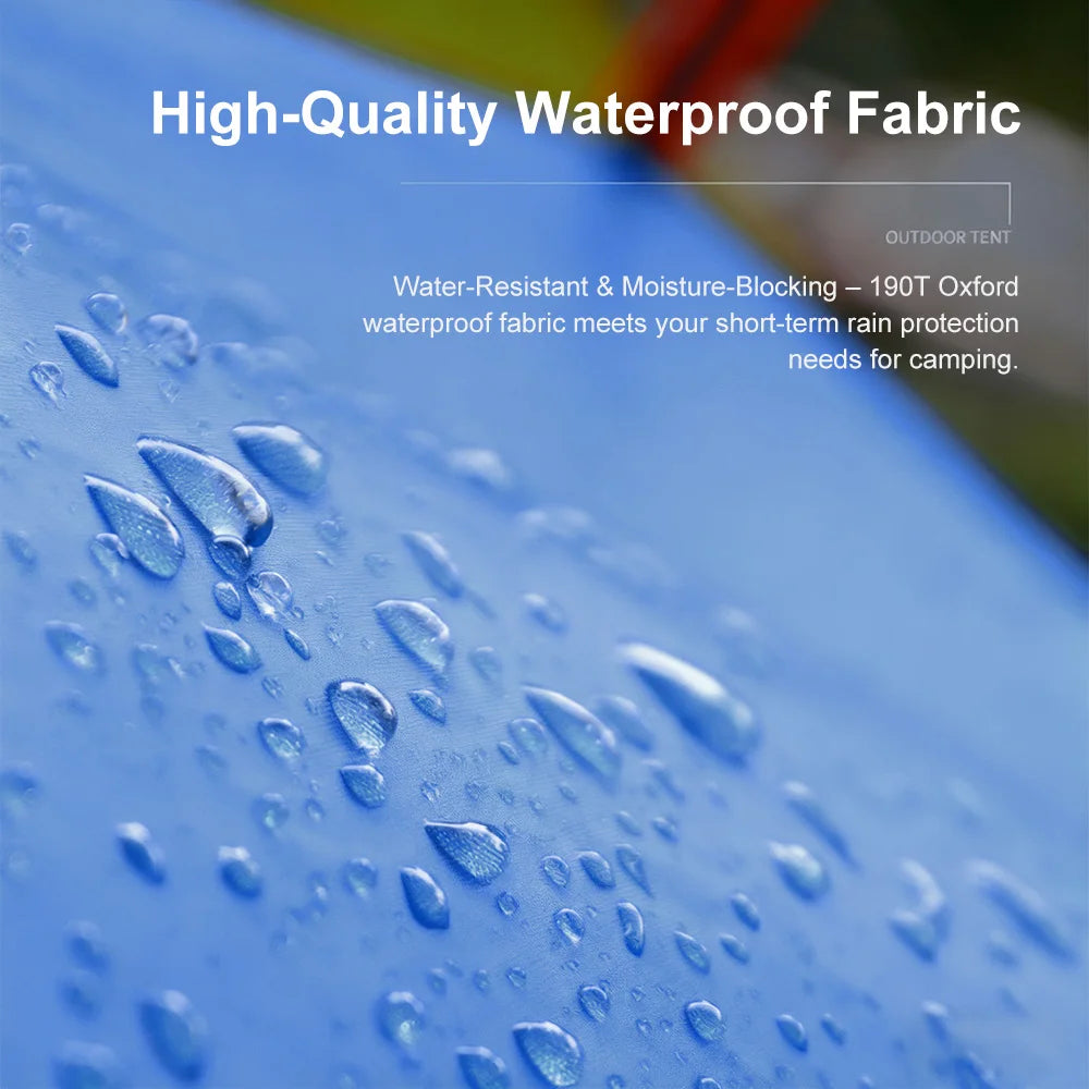 3-4 Person Pop Up Camping Tent - Instant Automatic Setup Double Layer Waterproof 4 Season Family Outdoor Travel Tent for UK Garden Beach Festival - Sky Blue
