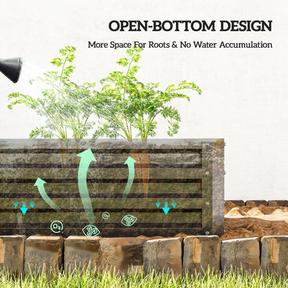 Outsunny Raised Beds for Garden, Galvanized Outdoor Planters, for Herbs and Vegetables, Use for Patio, Backyard, Balcony, Grey