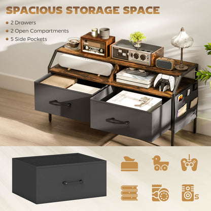 HOMCOM Industrial-Style TV Stand Cabinet - Brown