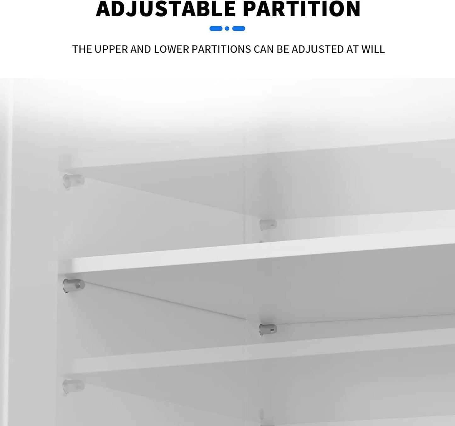 White Under Sink Bathroom Cabinet Free Standing Cabinets, Bathroom Basin Tall Cabinet with Double Doors, Floor Standing Storage Cupboard Basin Unit with Compartment Adjustable Shelf, 60 * 60 * 30cm