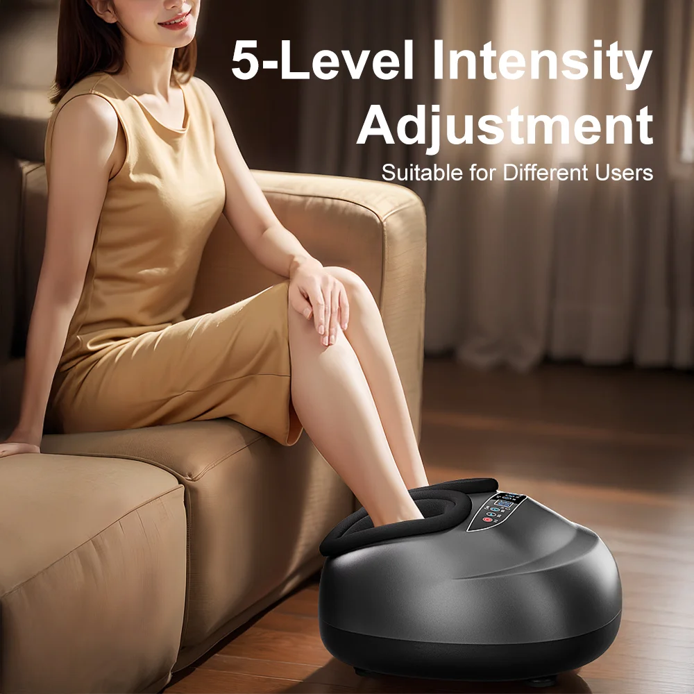 Electric Smart Foot Massager 5-Level Strength Fully Automatic Wrap Airbag Soothing Shiatsu Foot Massager With Remote Control