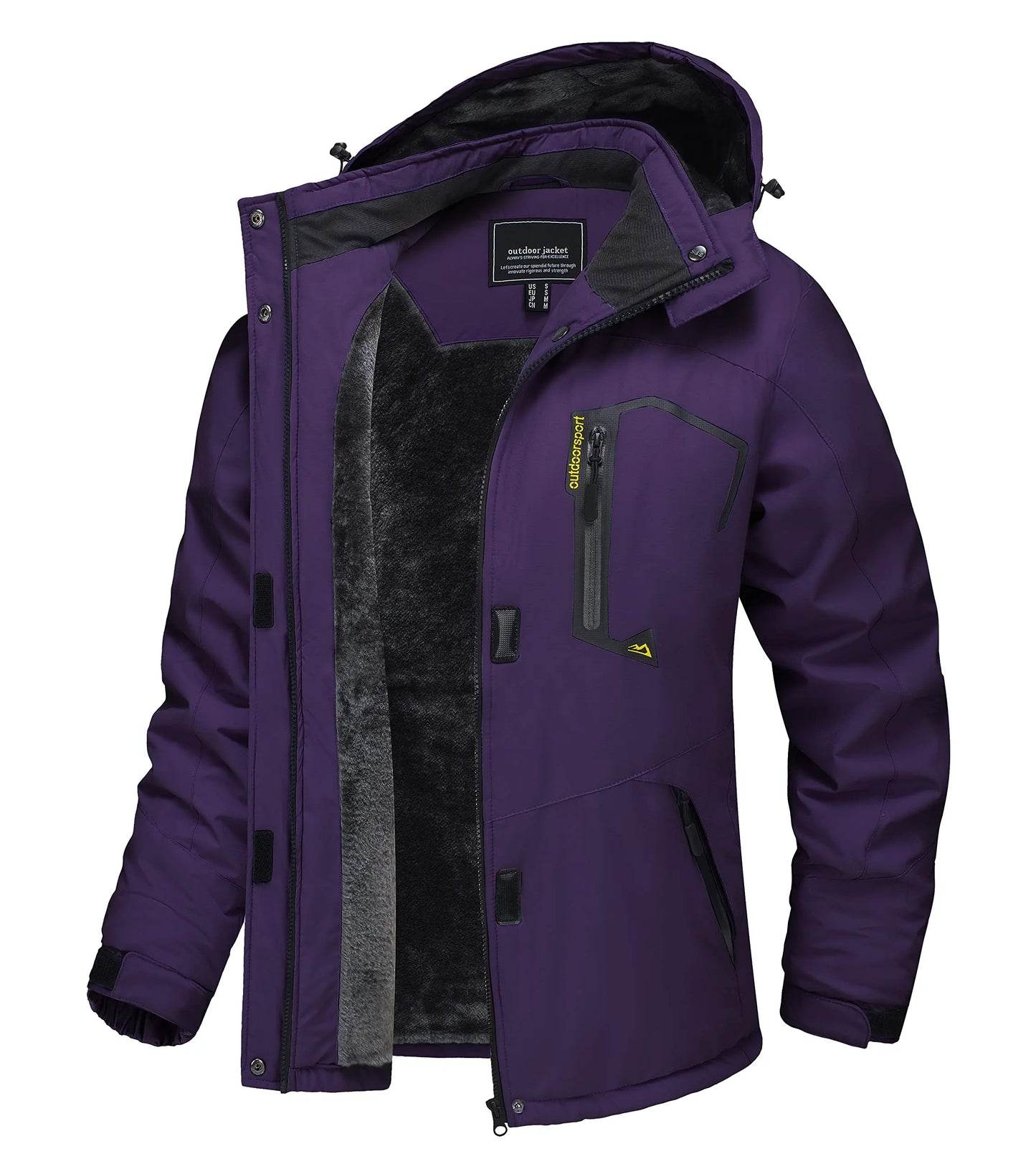 TACVASEN Winter Waterproof Ski Snowboard Jacket Womens Thermal Heavy Fleece Jackets Casual Work Rain Coat Windbreaker Parka