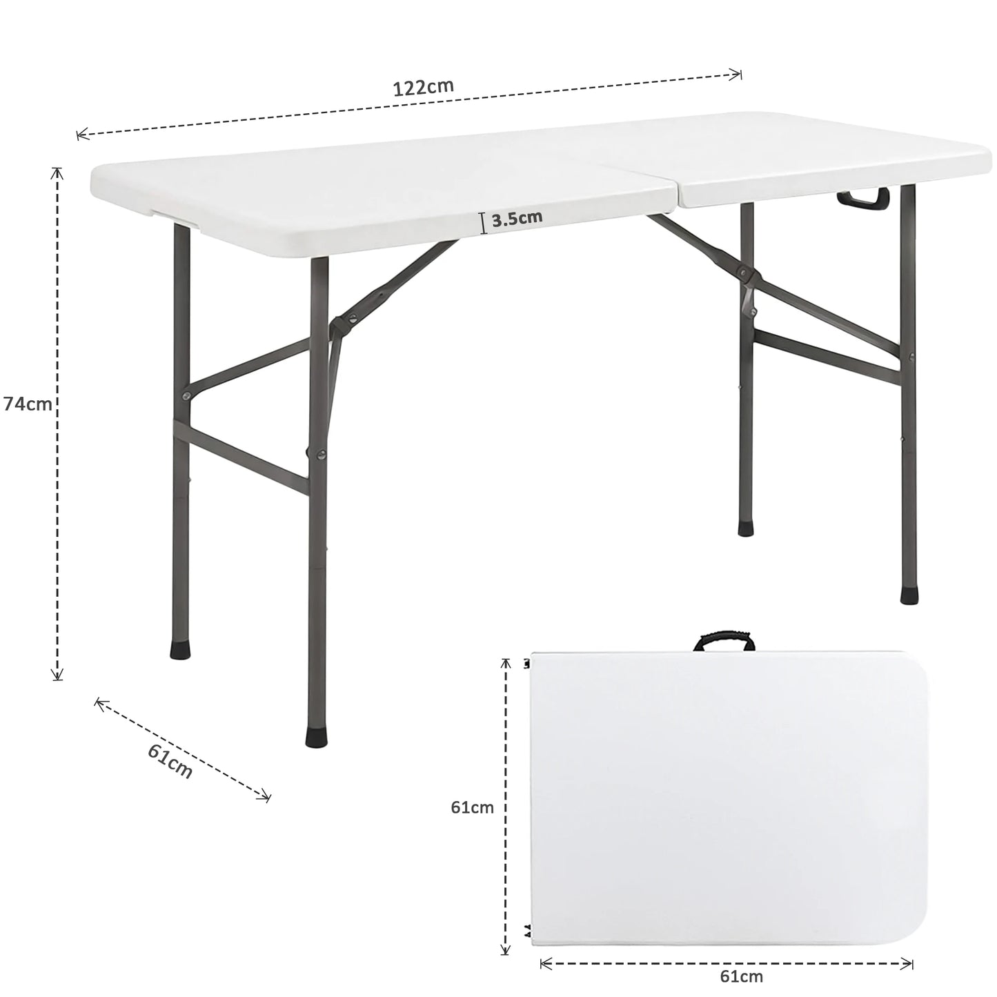 4FT HEAVY DUTY FOLDING TABLE PORTABLE PLASTIC CAMPING GARDEN PARTY CATERING NEW
