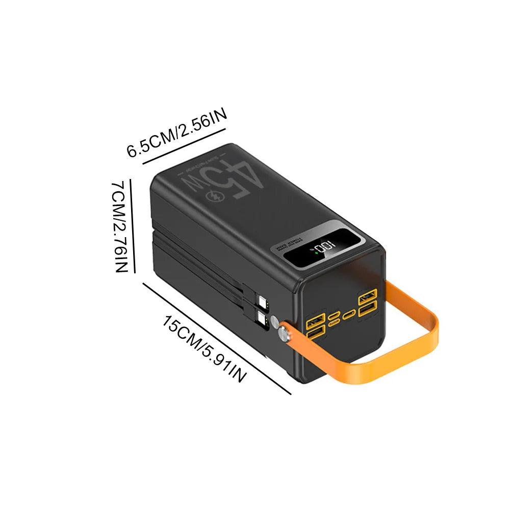 Portable Power Bank 50000mAh Cell Phone Charger 45W Fast Charging Powerbank With LED Flashlight For Huawei Xiaomi iPhone Tablet
