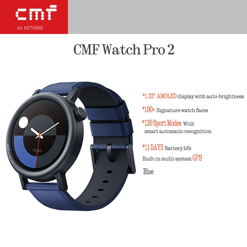 CMF by Nothing Watch Pro 2 Smartwatch with 1.32’’ AMOLED display, 11 days battery life, Bluetooth calls with AI noise reductio