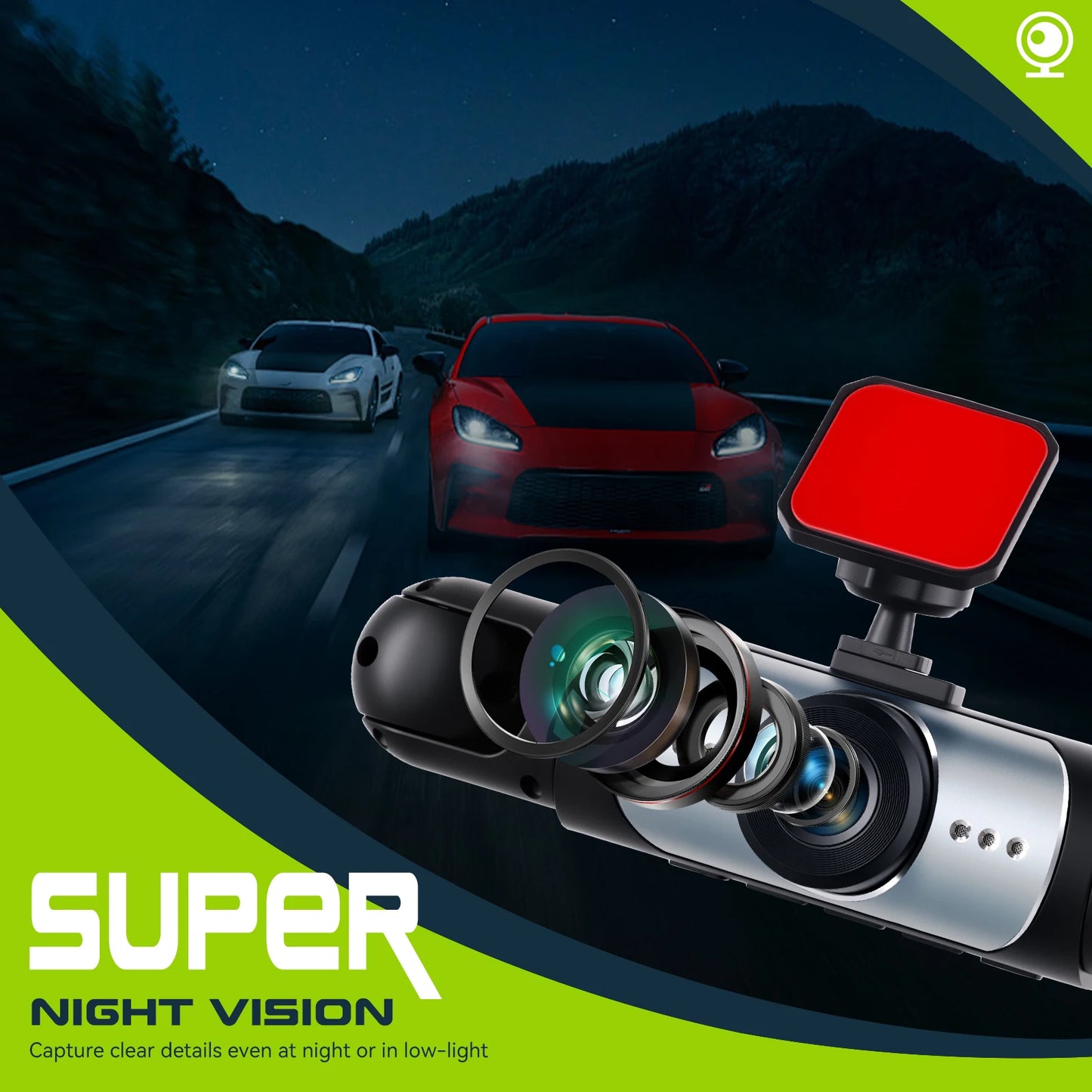 Podofo 3.16 Inch Car Dash Cam 1080P & 3*480P Car Recording Camera Car DVR For Car Revesing Front Left Right Rear View Camera