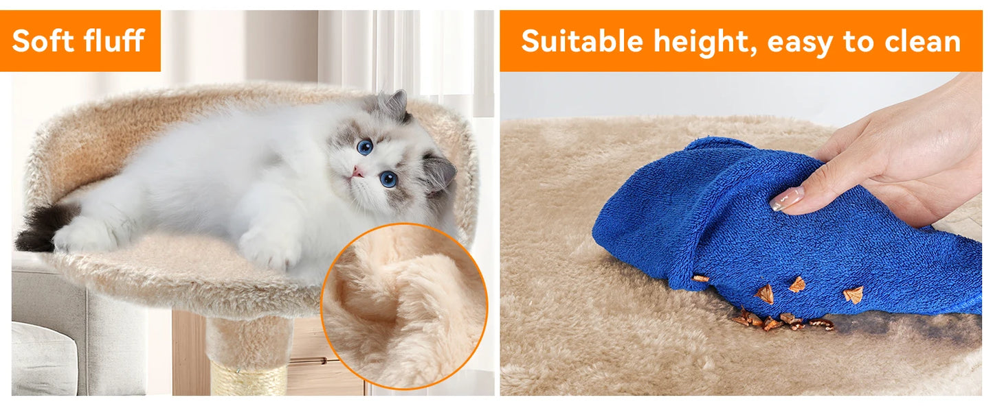 Cat Tree Multi-Level Tower Condo Scratching Post Kitten Toy Cozy Condo Climb Furniture Climbing Tower Activity Centre for Cats