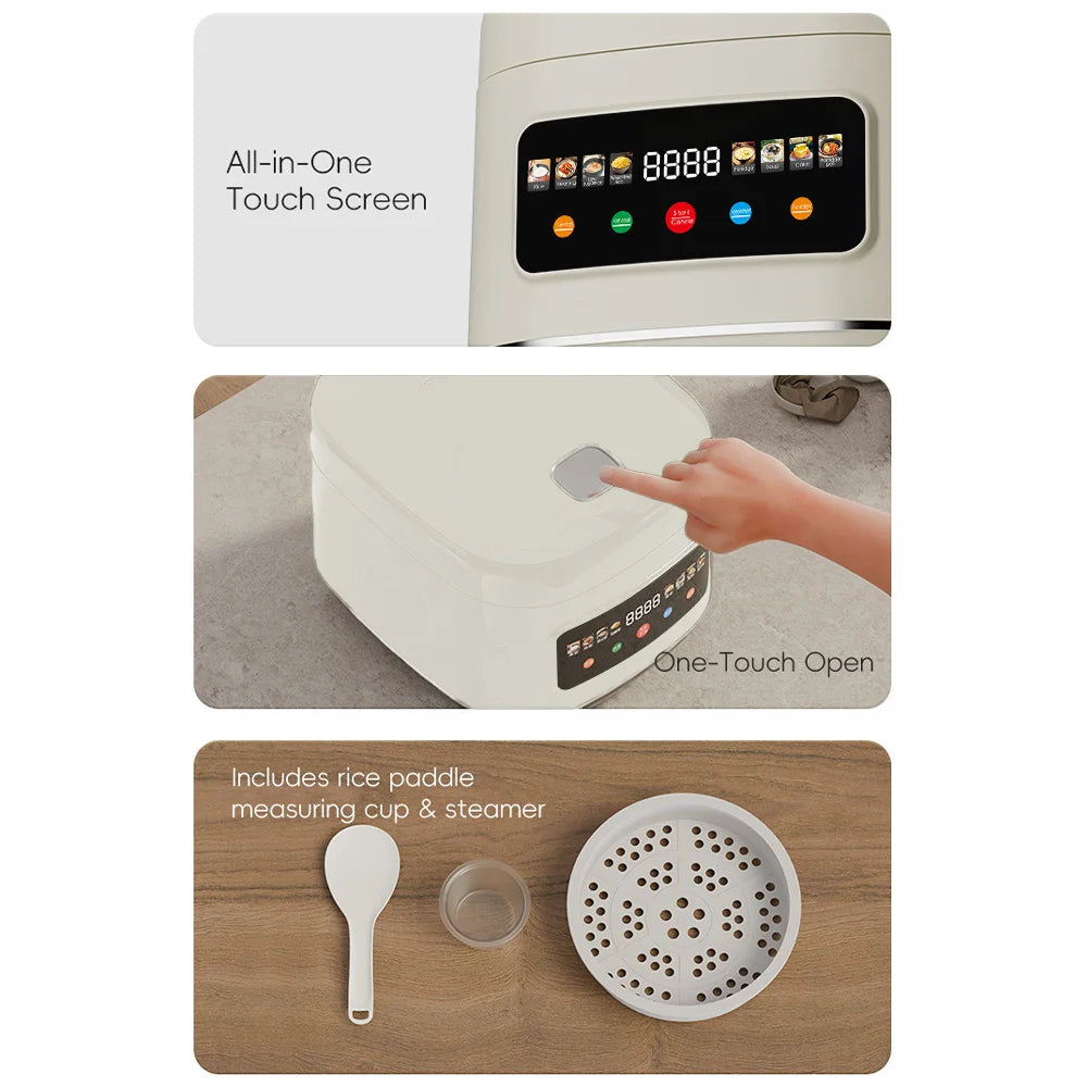 5L Electric Rice Cooker Multi-functional with Steamer Non-Stick Inner Pot 1000W 24H Keep Warm LCD Display for Home Kitchen