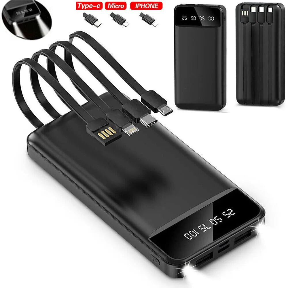 Power Bank Pack 30000mAh Fast Charger 4 USB External Battery For Mobile Phone New Arrival Fast Shipping UK