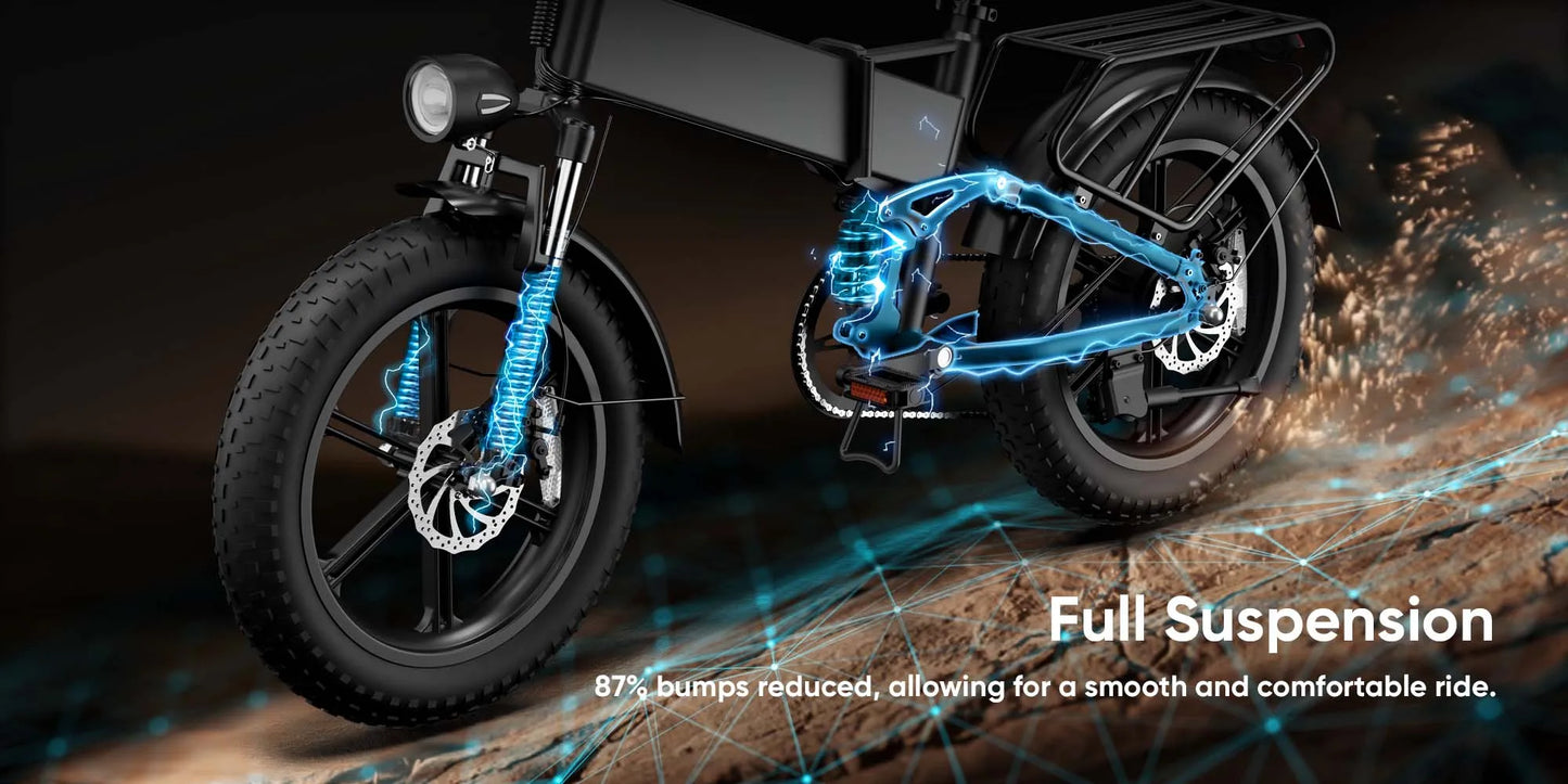 Urlife T5 Electric Bike 1500W E-Bike 48V 13Ah Battery 28MPH 100Mile Range 20X4" Fat Tire Free Shipping Foldable and portable