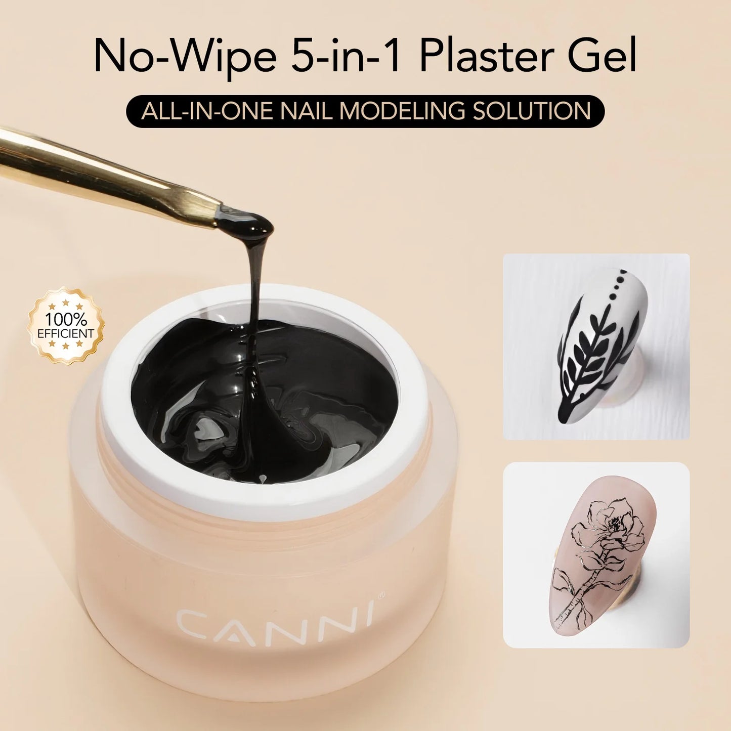 CANNI 10g No-Wipe 5-in-1 Plaster Gel HEMA TPO FREE Nail Art Functional Gel White Black Nail Painting Relief Pattern DIY Manicure