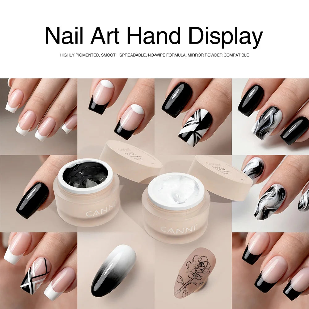 CANNI 10g No-Wipe 5-in-1 Plaster Gel HEMA TPO FREE Nail Art Functional Gel White Black Nail Painting Relief Pattern DIY Manicure