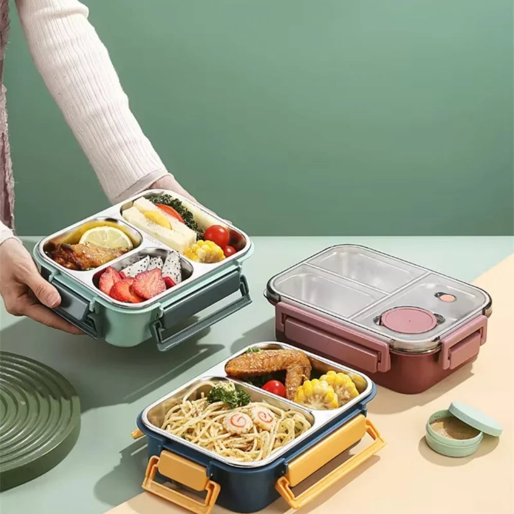850ml Portable Lunch Boxes for Children Adults Thermo Soup Bento Box Stainless Steel Insulated Heating Food Storage Container