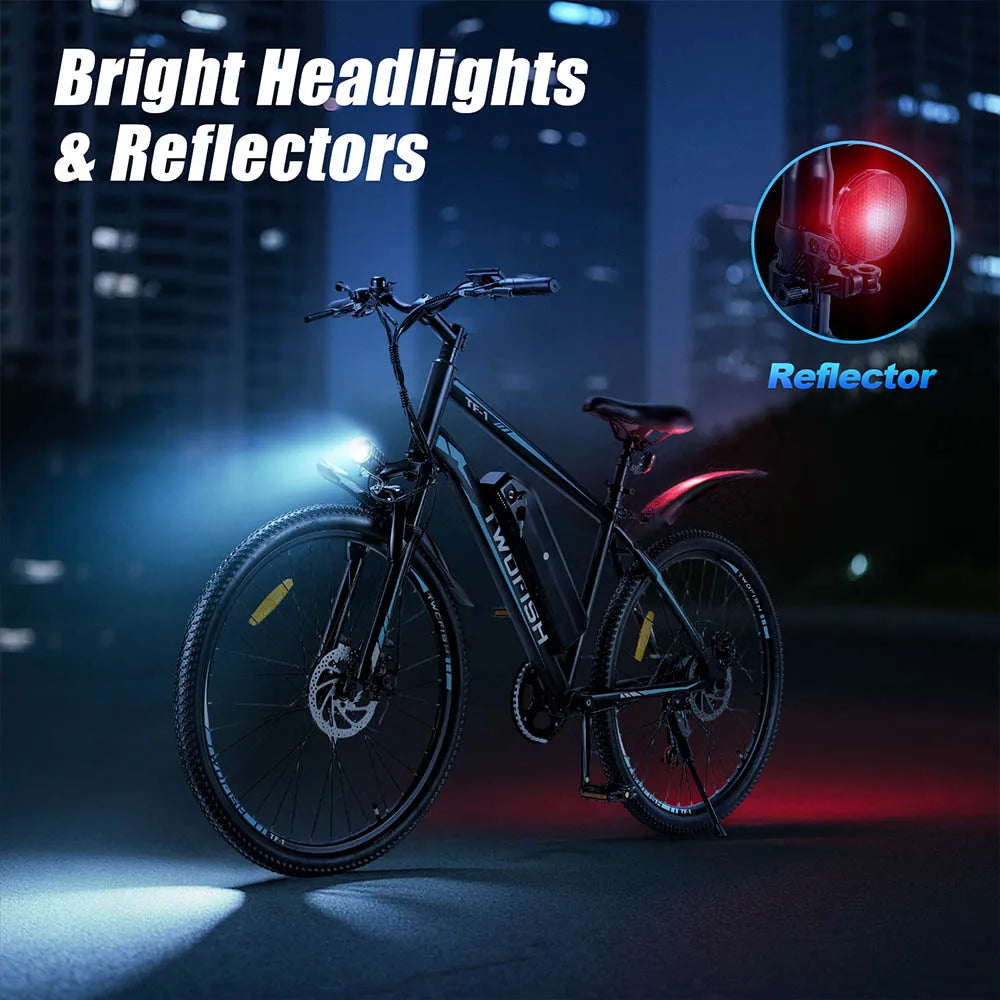 TWOFISH TF-1 Electric Bike, 250W 36V 15Ah Battery, 26" Tires, 25km/h Max Speed, 100km Max Range, Disc Brakes, Front Suspension