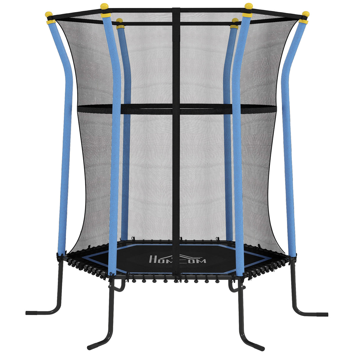 HOMCOM Kids Trampoline Mini Bouncer with Enclosure Safety Net For Ages 3-10 Years - Blue