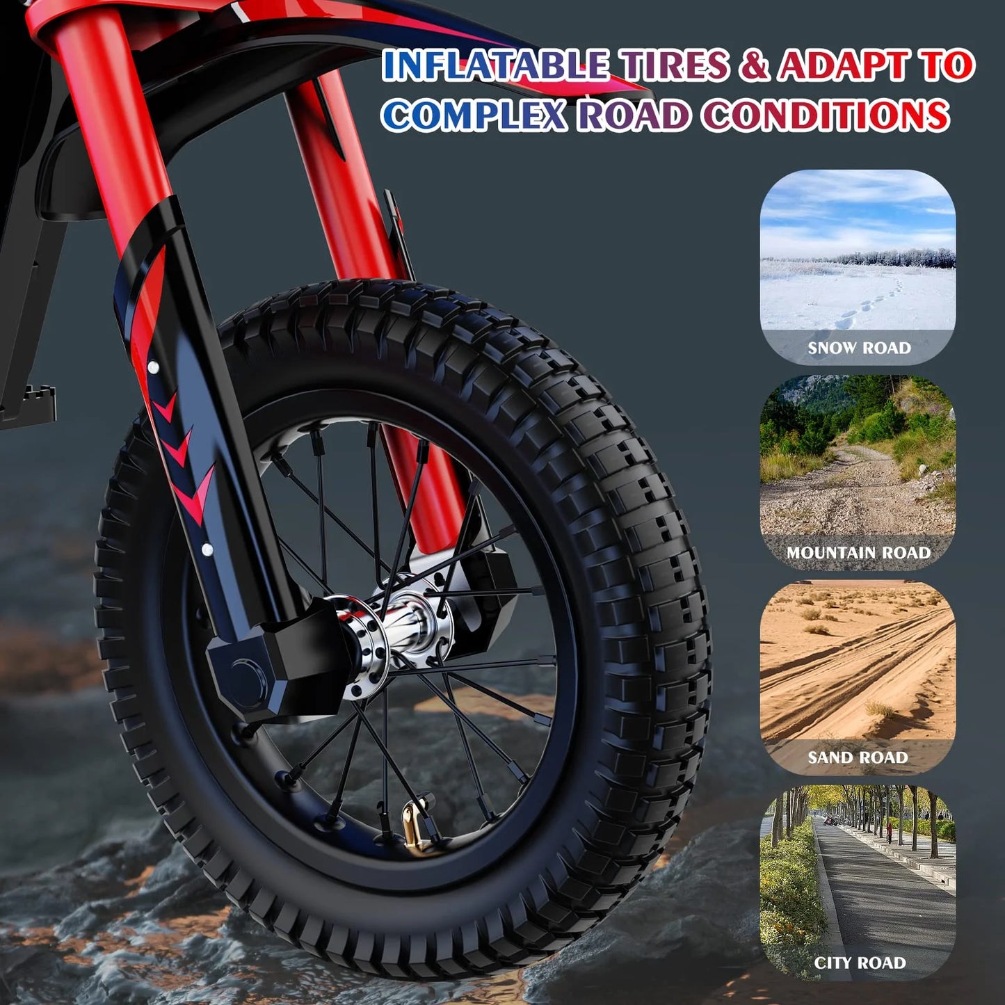 KOOLUX EV12M Electric Dirt Bike,300W Electric Motorcycle,15.5MPH & 9.3 Miles Long-Range,3-Speed Modes Motorcycle