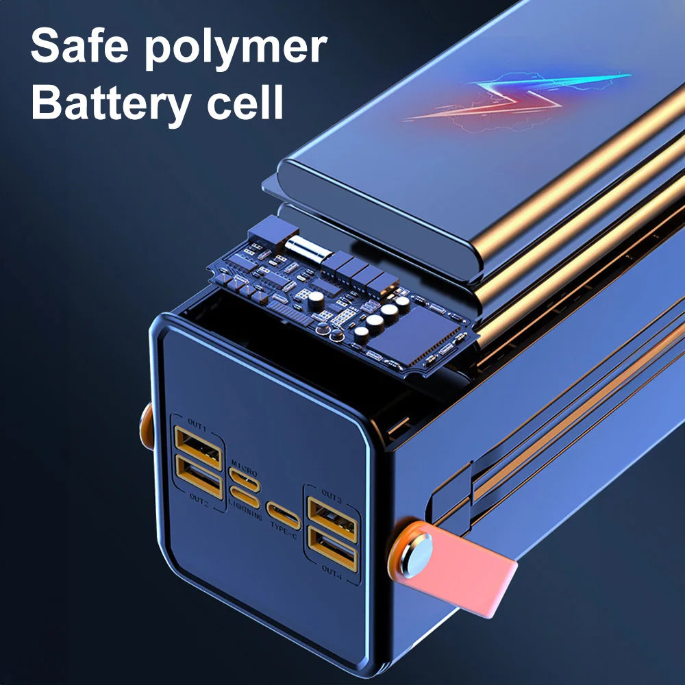 Portable Power Bank 50000mAh Cell Phone Charger 45W Fast Charging Powerbank With LED Flashlight For Huawei Xiaomi iPhone Tablet