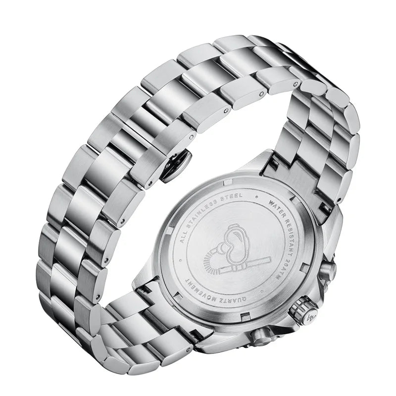 WM Watch Quartz Watches Multifunction Casual Business 200M Water Resistant Sapphire Crystal Aluminum Bezel WellyMerck Watch 184M