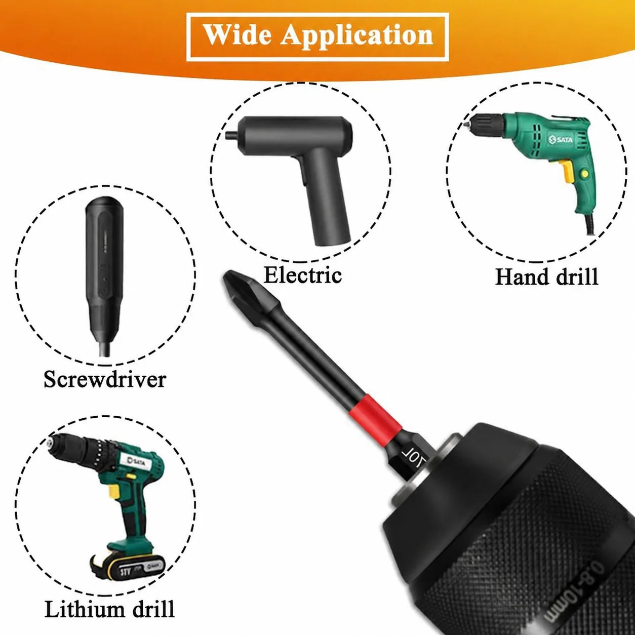 Rafford Magnetic Impact Screwdriver Bit Set 3/6/12Pcs High Torque S2 Steel 1/4"  Phillips PH2 for Electric and Manual Drills