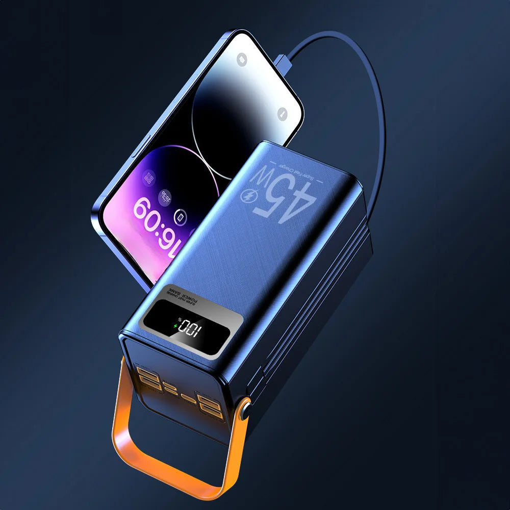 Portable Power Bank 50000mAh Cell Phone Charger 45W Fast Charging Powerbank With LED Flashlight For Huawei Xiaomi iPhone Tablet