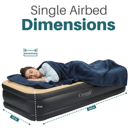 High-Rise Luxury Single Air Bed with Built-In Electric Pump