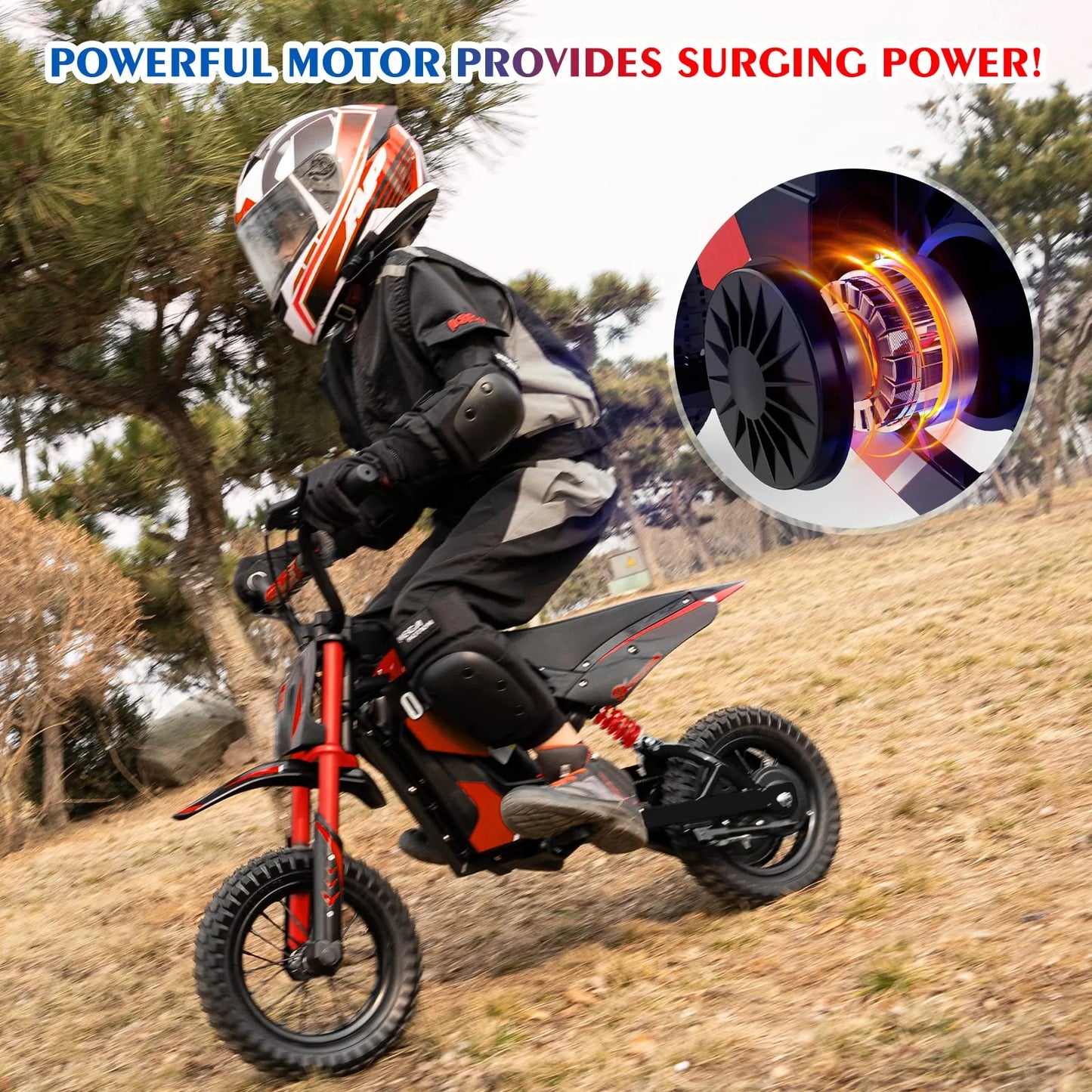 KOOLUX EV12M Electric Dirt Bike,300W Electric Motorcycle,15.5MPH & 9.3 Miles Long-Range,3-Speed Modes Motorcycle