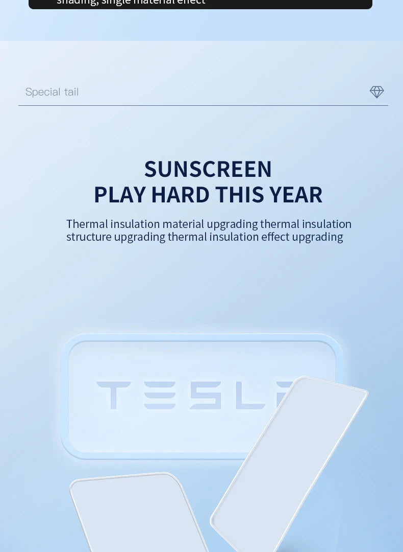 2PCS For Tesla Model 3/Y/3 Highland/Y Juniper Ice Cloth Buckle Shades for Glass Roof Front & Rear Sunroof Skylight Sunshade