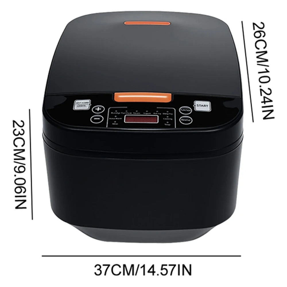 5L Electric Rice Cooker Multi-functional with Steamer Non-Stick Inner Pot 1000W 24H Keep Warm LCD Display for Home Kitchen