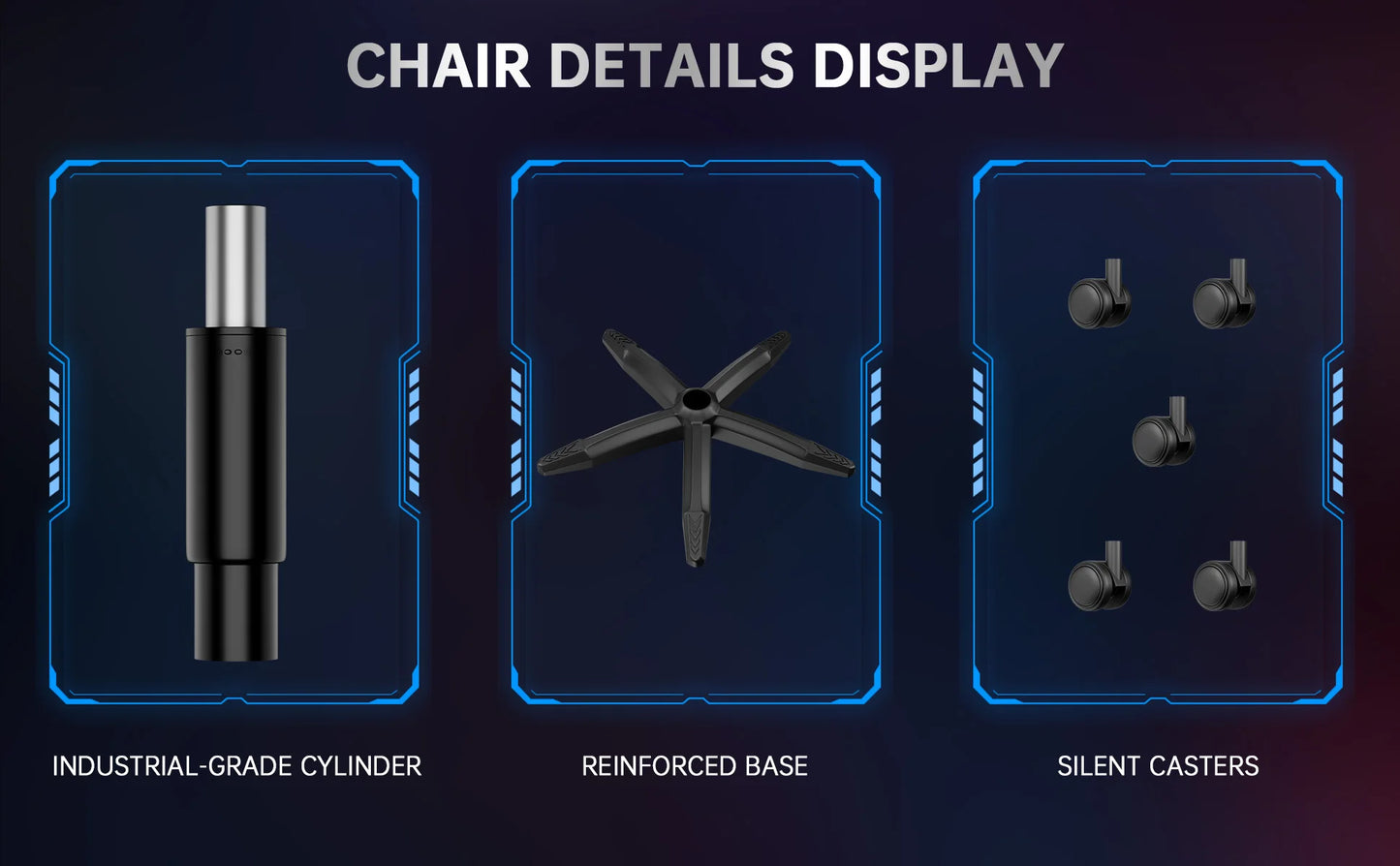RGB Gaming Chair LED Lights and Ergonomic Computer Chair Reclining PU Leather High Back Video Game Chair Linkage Armrest