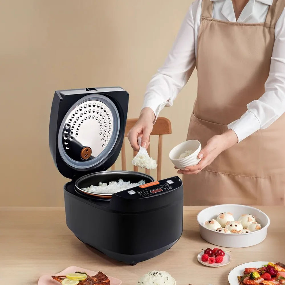 5L Electric Rice Cooker Multi-functional with Steamer Non-Stick Inner Pot 1000W 24H Keep Warm LCD Display for Home Kitchen
