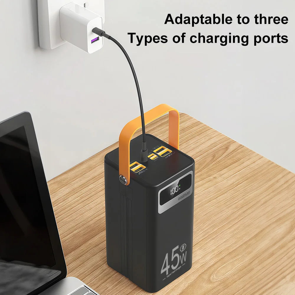 Portable Power Bank 50000mAh Cell Phone Charger 45W Fast Charging Powerbank With LED Flashlight For Huawei Xiaomi iPhone Tablet