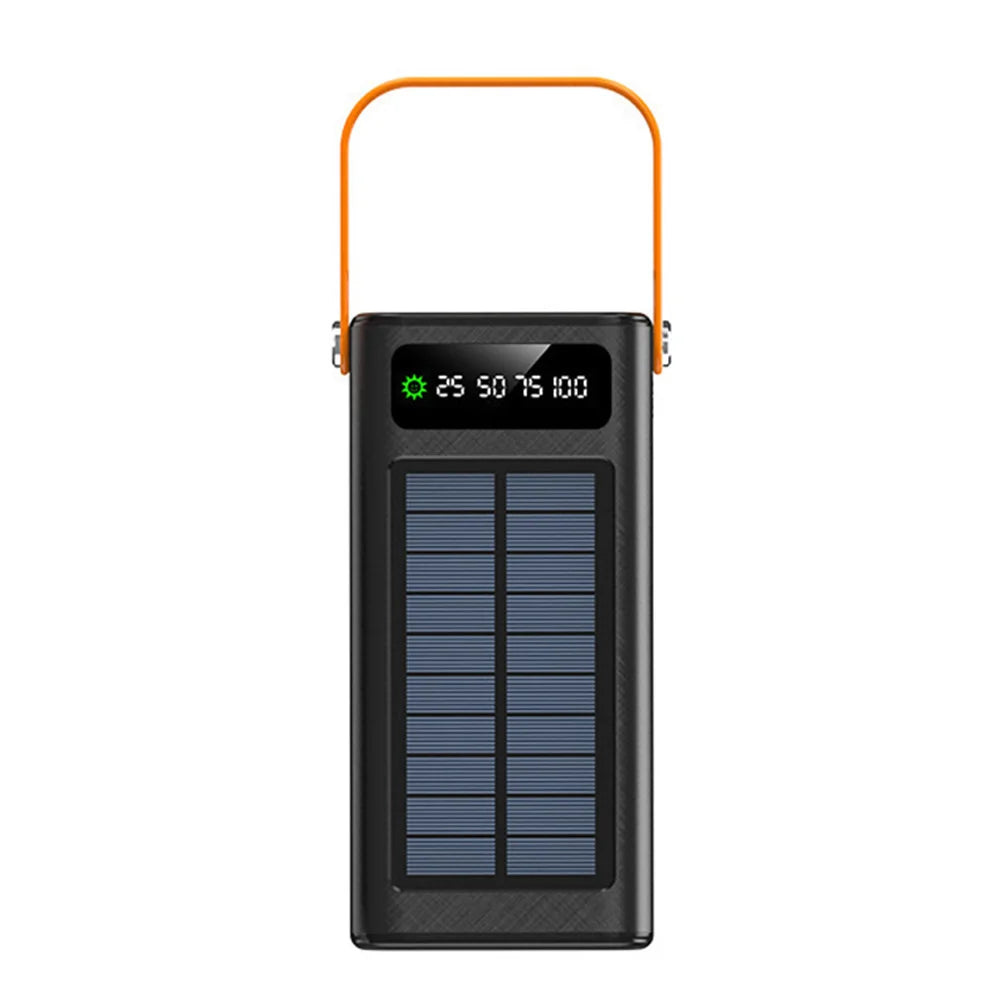 50000mAh Solar Panel Power Bank Fast Charging Comes with Four Wire External Battery Pack  Large Capacity Mobile Power