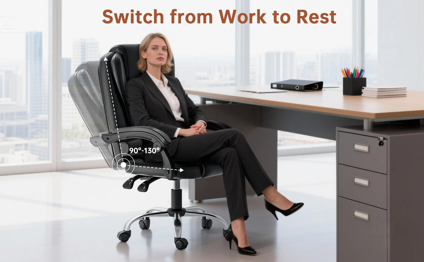 Executive Office Chair High Back Desk Chair Ergonomic Recliner Computer Chair Gaming Chair for Home Office Working