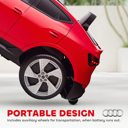 HOMCOM Audi E-tron Licensed 12V Kids Electric Ride on, Electric Car for Kids, with Parental Remote, Music Lights MP3, Suspension Wheels, for 3-5 Years, Red