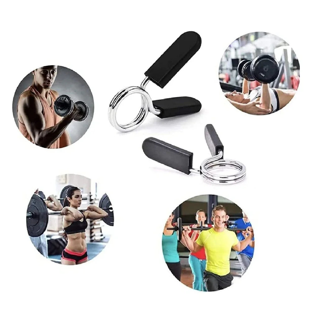 2PCS 25mm Barbell Bar Clamp Spring Collar Clips Gym Weight Dumbbell Lock Lift