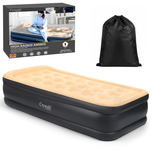 High-Rise Luxury Single Air Bed with Built-In Electric Pump