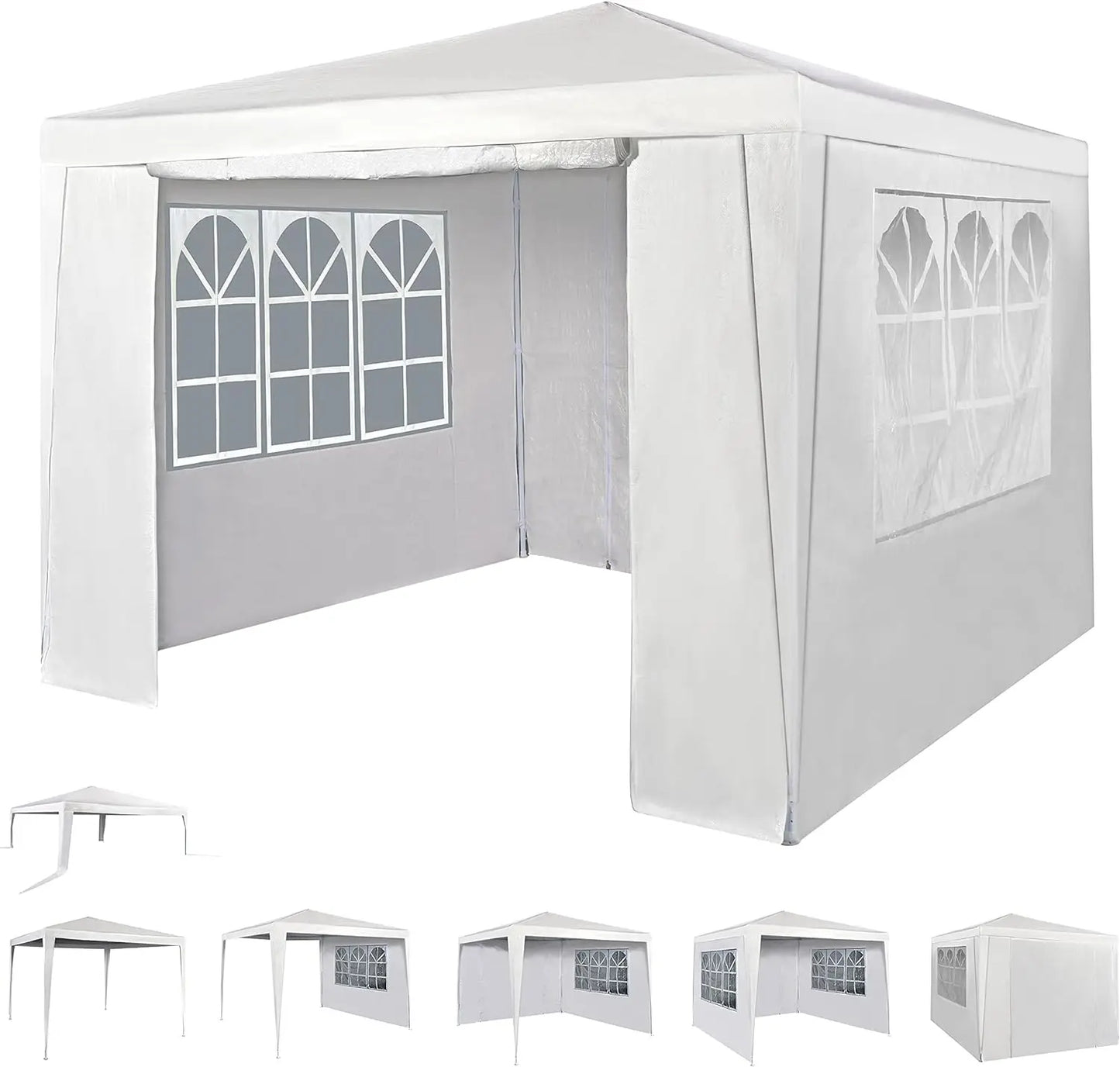 mcc direct Event Gazebo with 4 Side Panels, Outdoor Waterproof Party Tent Marquee with Coated Steel Frame
