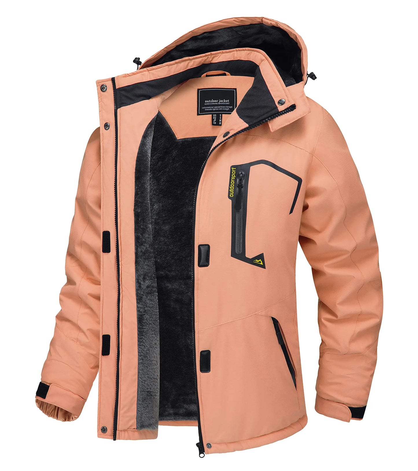 TACVASEN Winter Waterproof Ski Snowboard Jacket Womens Thermal Heavy Fleece Jackets Casual Work Rain Coat Windbreaker Parka