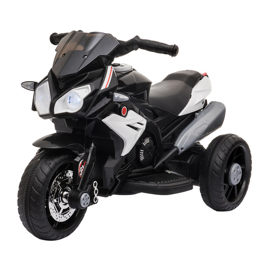 HOMCOM Kids Electric Motorcycle, 6V Ride on Motorcycle with 3 Wheels, LED Headlight, Music, Horn for Boys Girls 3-5 Y, Black