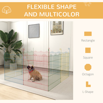PawHut Pet Playpen Crate, with Eight Panels, Door, for Indoors and Outdoors, 60H x Φ156cm